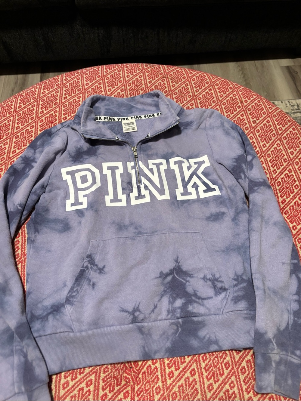 PINK Victoria's Secret Lavender Tie-Dye Zip Pullover